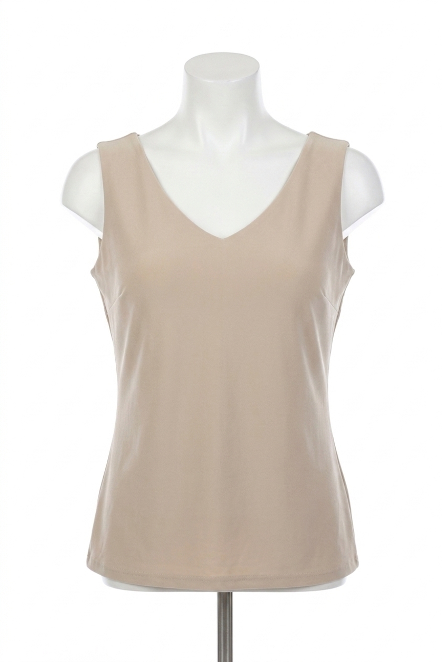 NEW JOSEPH RIBKOFF v-neck sleeveless tank top in dune